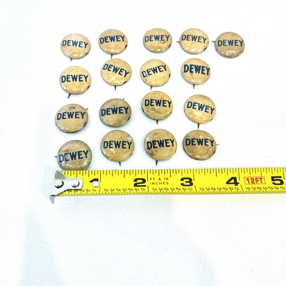 Vintage Political Lapel Pins “Dewey” 1940s lot of 17 - Picture 3 of 10